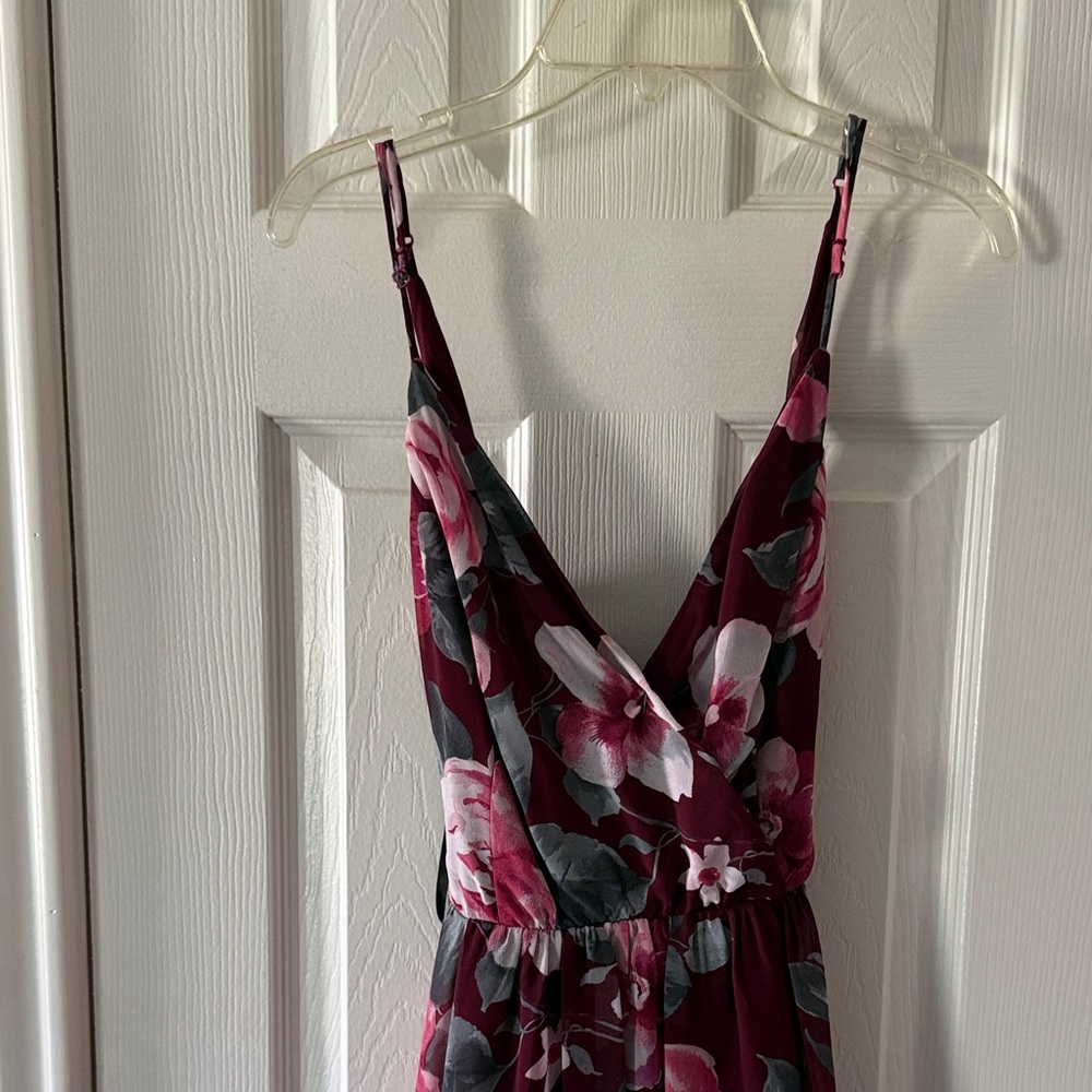 Windsor Floral Maxi Dress - Burgundy and Pink
